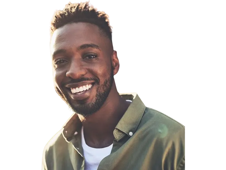 Adult black male smiling at the camera pho
