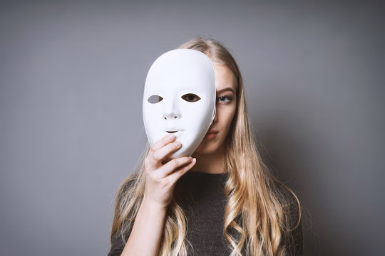 Teen wearing a mask